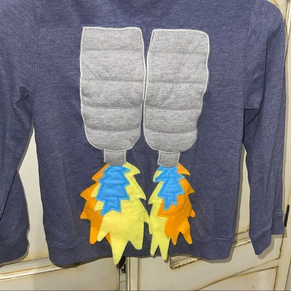Lightning Bug Blue Hooded Jetpack Sweatshirt‎ - Kids Size 7